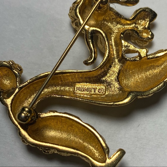 Vintage monet Gold-tone Poodle Brooch - Picture 4 of 4